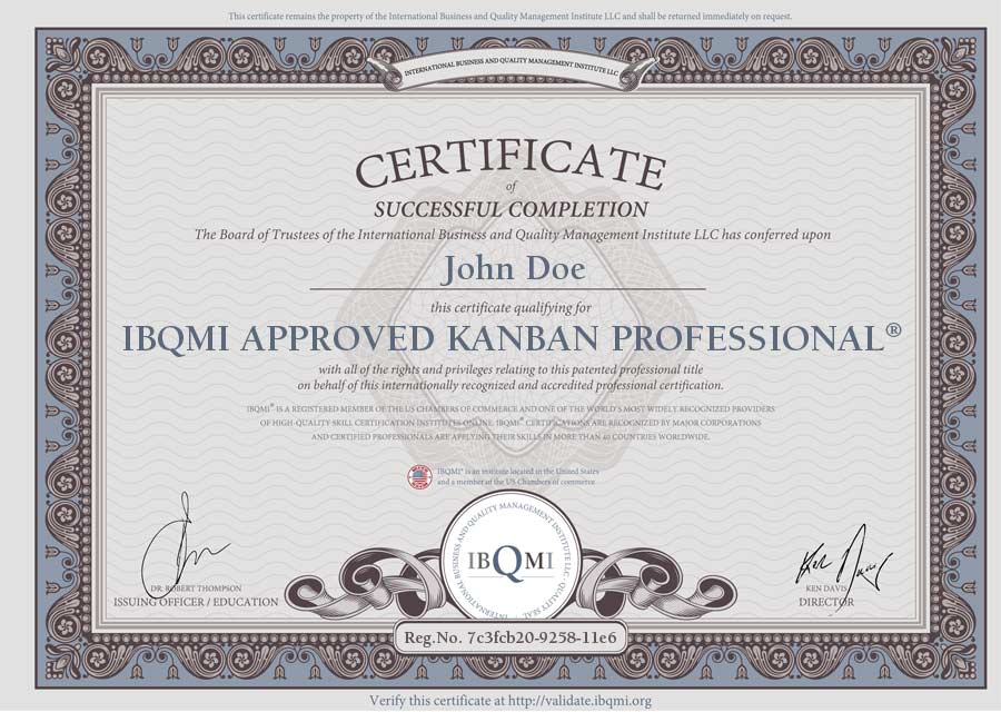 IBQMI APPROVED KANBAN PROFESSIONAL<sup>®</sup>