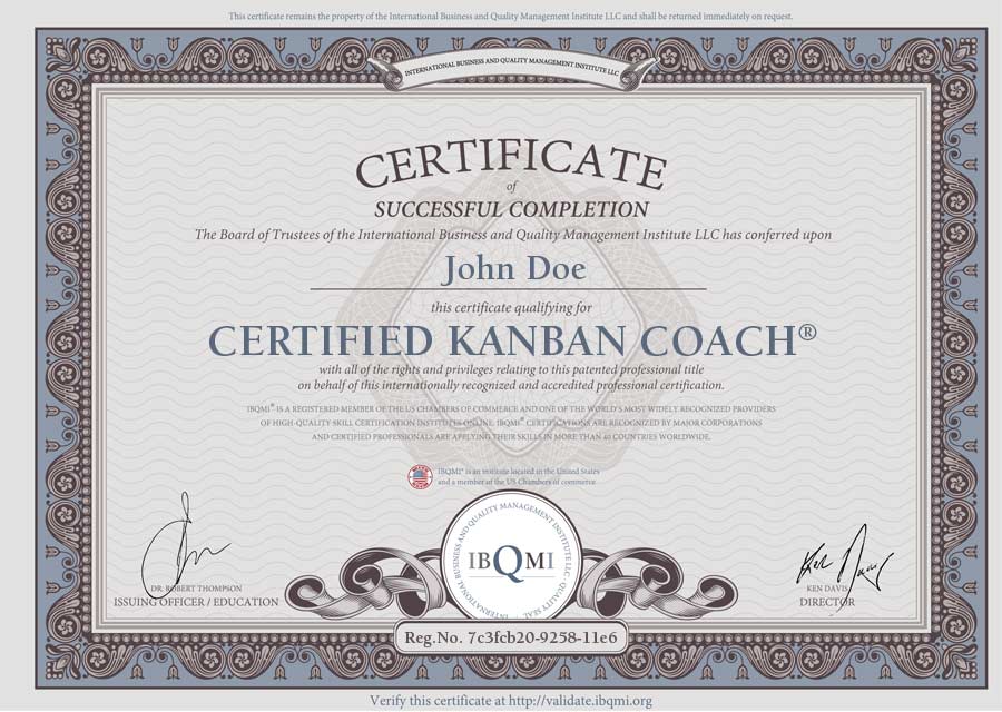 CERTIFIED KANBAN COACH<sup>®</sup>