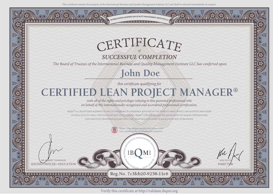 CERTIFIED LEAN PROJECT MANAGER<sup>®</sup>