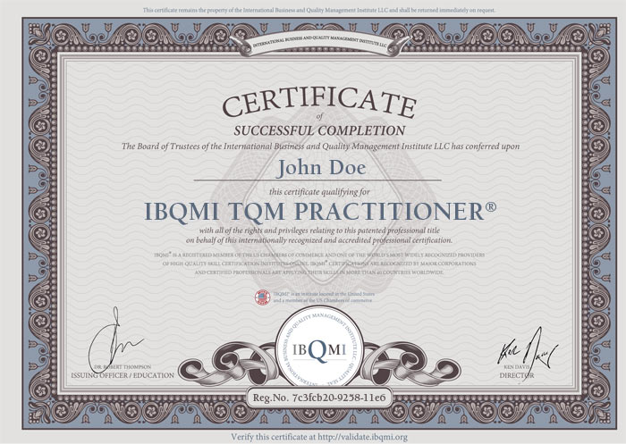 IBQMI TQM PRACTITIONER<sup>®</sup>